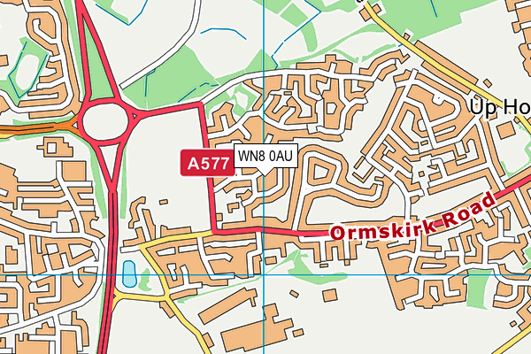 WN8 0AU map - OS VectorMap District (Ordnance Survey)