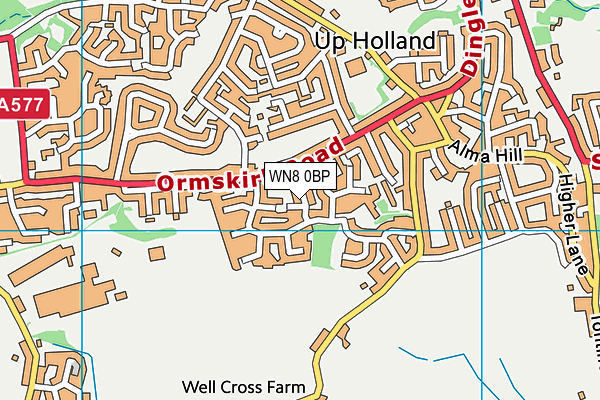 WN8 0BP map - OS VectorMap District (Ordnance Survey) WN8 0BP map - OS VectorMap District (Ordnance Survey)