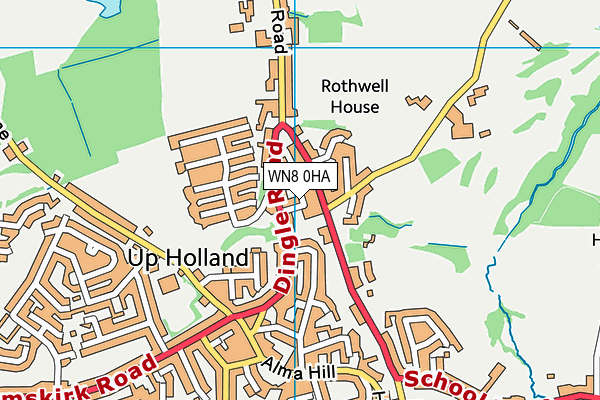 WN8 0HA map - OS VectorMap District (Ordnance Survey)