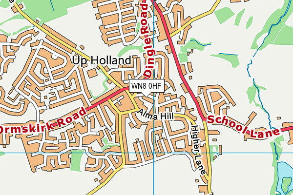 WN8 0HF map - OS VectorMap District (Ordnance Survey)