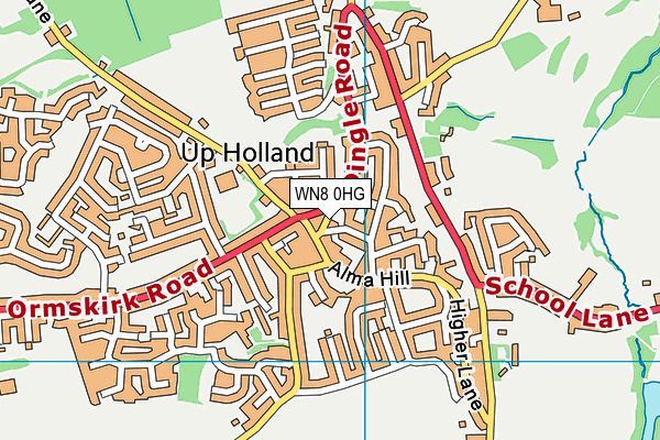 WN8 0HG map - OS VectorMap District (Ordnance Survey) WN8 0HG map - OS VectorMap District (Ordnance Survey)