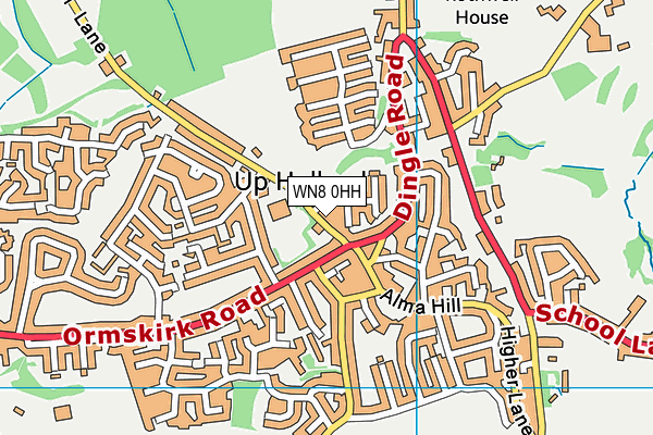 WN8 0HH map - OS VectorMap District (Ordnance Survey) WN8 0HH map - OS VectorMap District (Ordnance Survey)