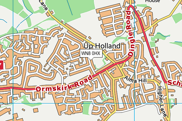 WN8 0HX map - OS VectorMap District (Ordnance Survey) WN8 0HX map - OS VectorMap District (Ordnance Survey)