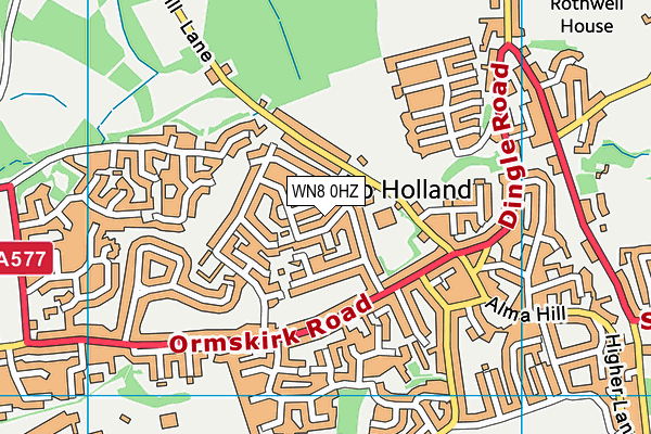 WN8 0HZ map - OS VectorMap District (Ordnance Survey) WN8 0HZ map - OS VectorMap District (Ordnance Survey)