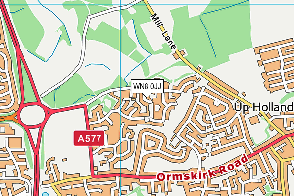 WN8 0JJ map - OS VectorMap District (Ordnance Survey)