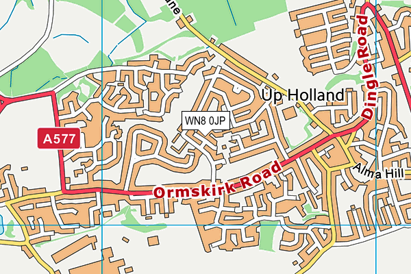 WN8 0JP map - OS VectorMap District (Ordnance Survey) WN8 0JP map - OS VectorMap District (Ordnance Survey)