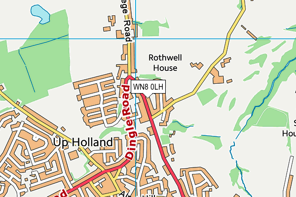 WN8 0LH map - OS VectorMap District (Ordnance Survey)