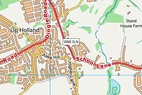 WN8 0LN map - OS VectorMap District (Ordnance Survey)
