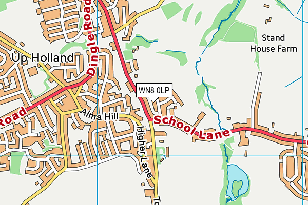 WN8 0LP map - OS VectorMap District (Ordnance Survey)