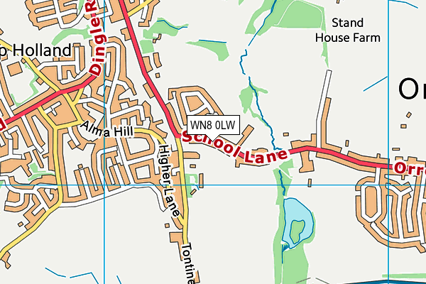 WN8 0LW map - OS VectorMap District (Ordnance Survey) WN8 0LW map - OS VectorMap District (Ordnance Survey)
