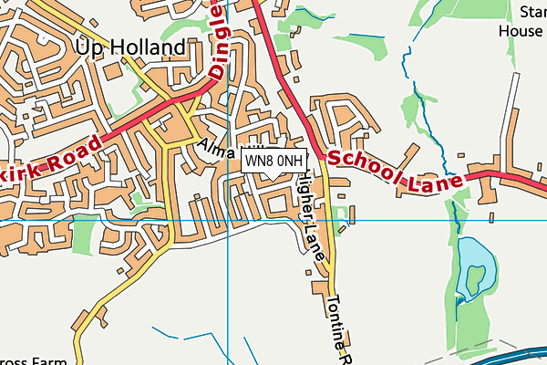 WN8 0NH map - OS VectorMap District (Ordnance Survey)