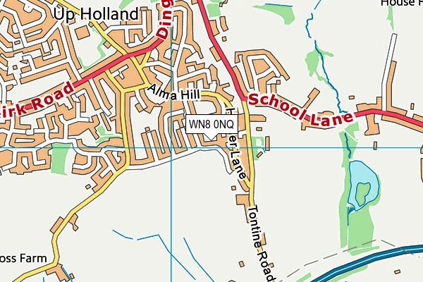WN8 0NQ map - OS VectorMap District (Ordnance Survey)