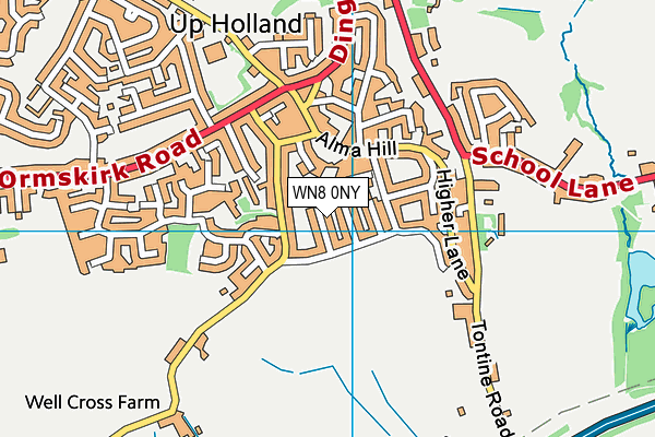 WN8 0NY map - OS VectorMap District (Ordnance Survey) WN8 0NY map - OS VectorMap District (Ordnance Survey)