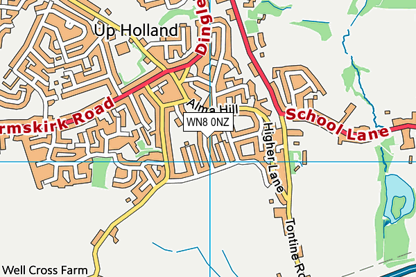 WN8 0NZ map - OS VectorMap District (Ordnance Survey)