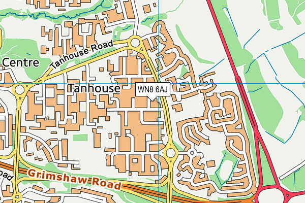 WN8 6AJ map - OS VectorMap District (Ordnance Survey) WN8 6AJ map - OS VectorMap District (Ordnance Survey)