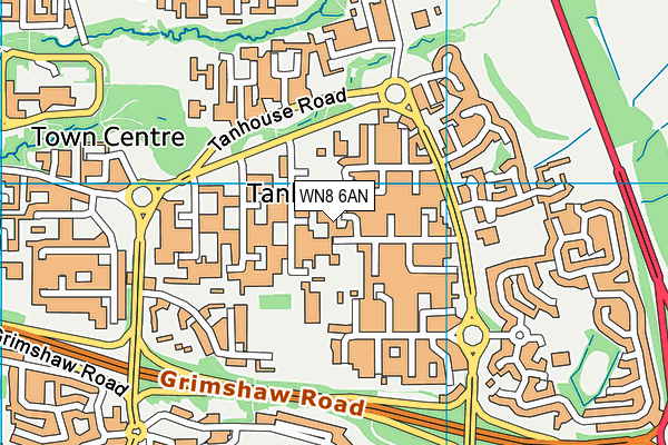 WN8 6AN map - OS VectorMap District (Ordnance Survey) WN8 6AN map - OS VectorMap District (Ordnance Survey)