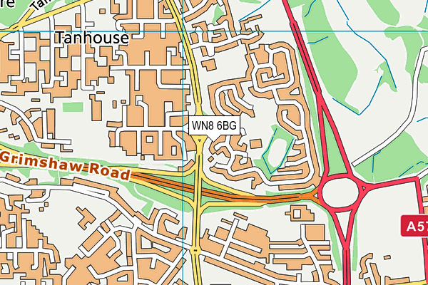 WN8 6BG map - OS VectorMap District (Ordnance Survey) WN8 6BG map - OS VectorMap District (Ordnance Survey)