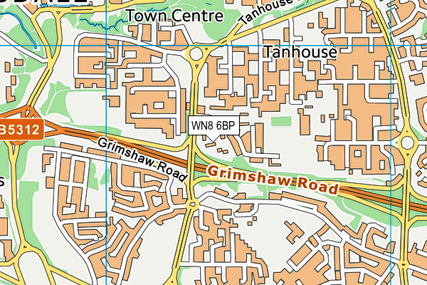 WN8 6BP map - OS VectorMap District (Ordnance Survey) WN8 6BP map - OS VectorMap District (Ordnance Survey)