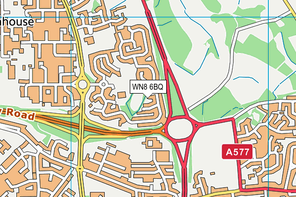 WN8 6BQ map - OS VectorMap District (Ordnance Survey) WN8 6BQ map - OS VectorMap District (Ordnance Survey)
