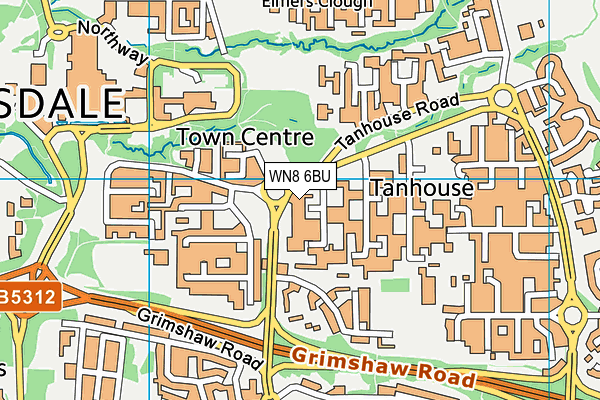 WN8 6BU map - OS VectorMap District (Ordnance Survey) WN8 6BU map - OS VectorMap District (Ordnance Survey)