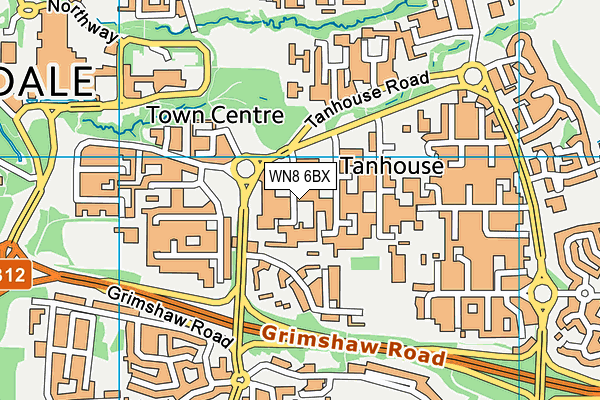 WN8 6BX map - OS VectorMap District (Ordnance Survey) WN8 6BX map - OS VectorMap District (Ordnance Survey)