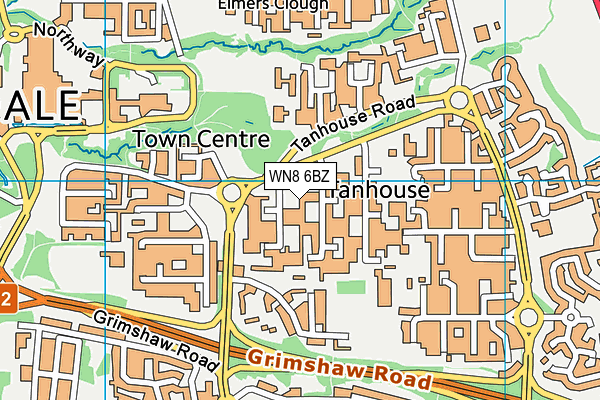 WN8 6BZ map - OS VectorMap District (Ordnance Survey) WN8 6BZ map - OS VectorMap District (Ordnance Survey)