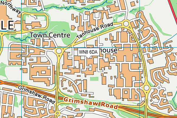 WN8 6DA map - OS VectorMap District (Ordnance Survey)