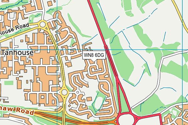 WN8 6DG map - OS VectorMap District (Ordnance Survey) WN8 6DG map - OS VectorMap District (Ordnance Survey)