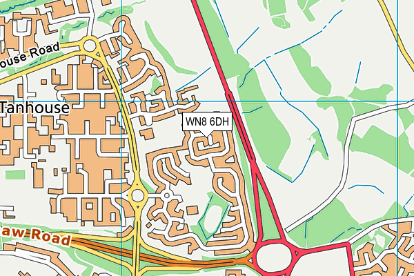 WN8 6DH map - OS VectorMap District (Ordnance Survey) WN8 6DH map - OS VectorMap District (Ordnance Survey)