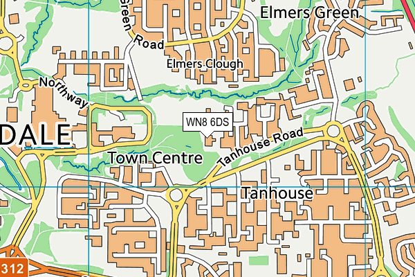 WN8 6DS map - OS VectorMap District (Ordnance Survey) WN8 6DS map - OS VectorMap District (Ordnance Survey)