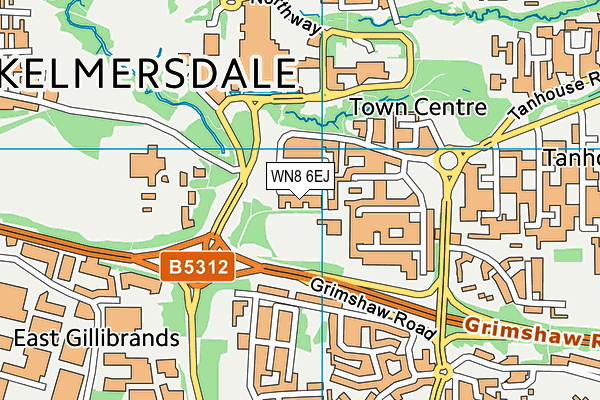 WN8 6EJ map - OS VectorMap District (Ordnance Survey) WN8 6EJ map - OS VectorMap District (Ordnance Survey)