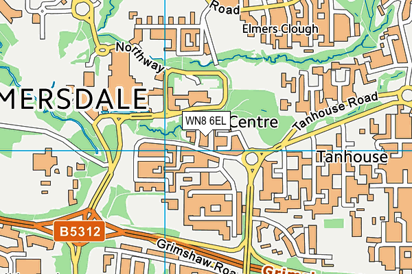 WN8 6EL map - OS VectorMap District (Ordnance Survey) WN8 6EL map - OS VectorMap District (Ordnance Survey)