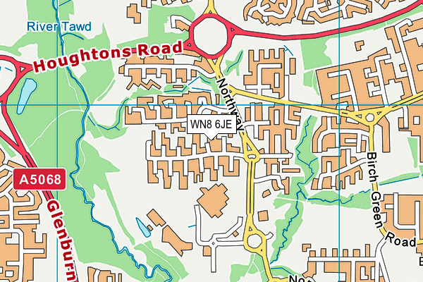 WN8 6JE map - OS VectorMap District (Ordnance Survey) WN8 6JE map - OS VectorMap District (Ordnance Survey)