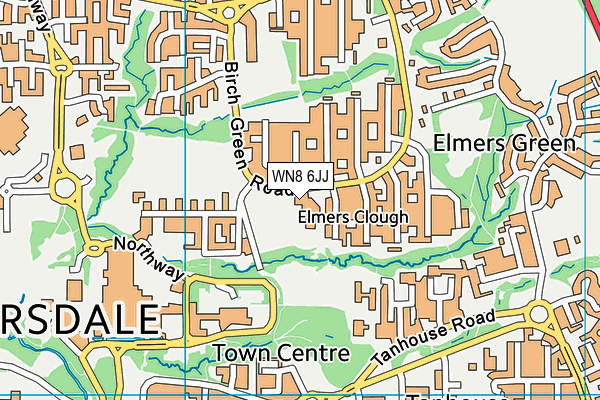 WN8 6JJ map - OS VectorMap District (Ordnance Survey)