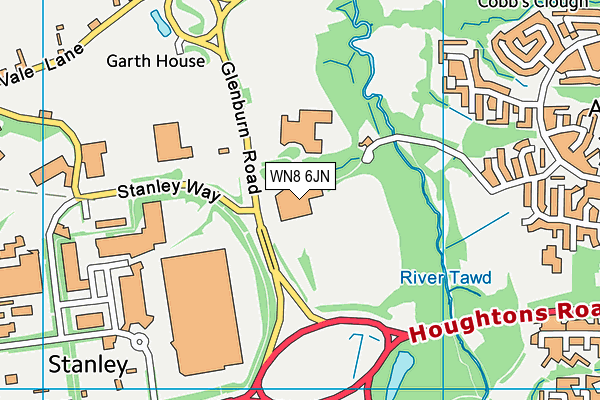 WN8 6JN map - OS VectorMap District (Ordnance Survey)
