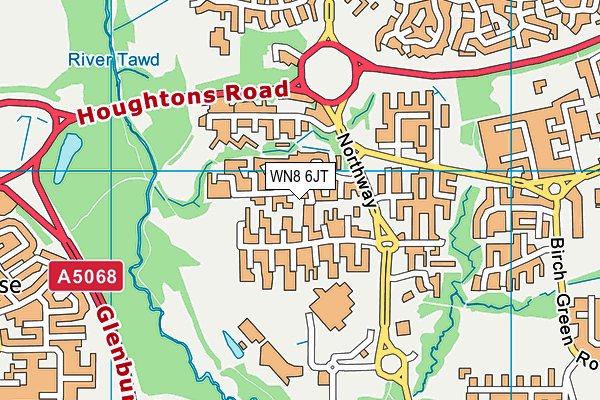 WN8 6JT map - OS VectorMap District (Ordnance Survey)
