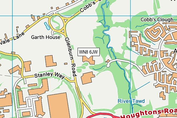 WN8 6JW map - OS VectorMap District (Ordnance Survey)