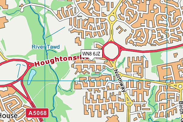 WN8 6JZ map - OS VectorMap District (Ordnance Survey)