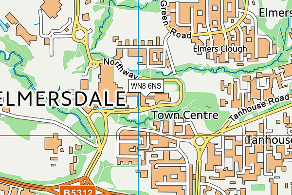 WN8 6NS map - OS VectorMap District (Ordnance Survey) WN8 6NS map - OS VectorMap District (Ordnance Survey)