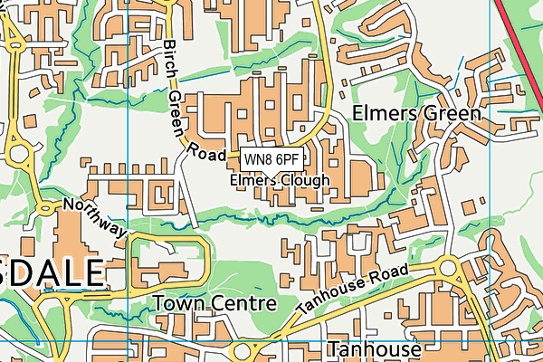 WN8 6PF map - OS VectorMap District (Ordnance Survey) WN8 6PF map - OS VectorMap District (Ordnance Survey)
