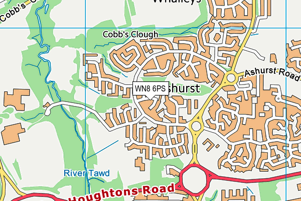 WN8 6PS map - OS VectorMap District (Ordnance Survey)