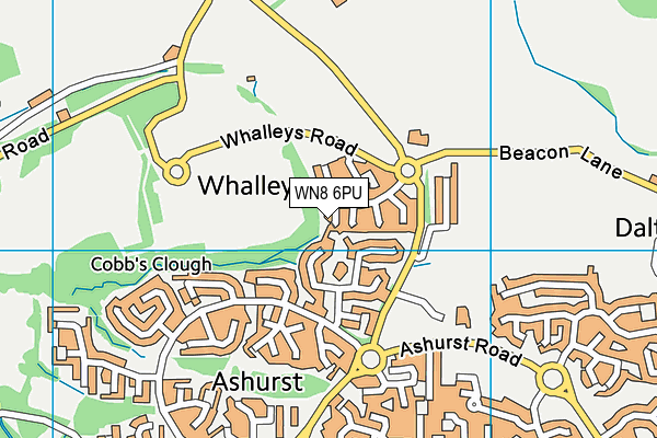 WN8 6PU map - OS VectorMap District (Ordnance Survey)