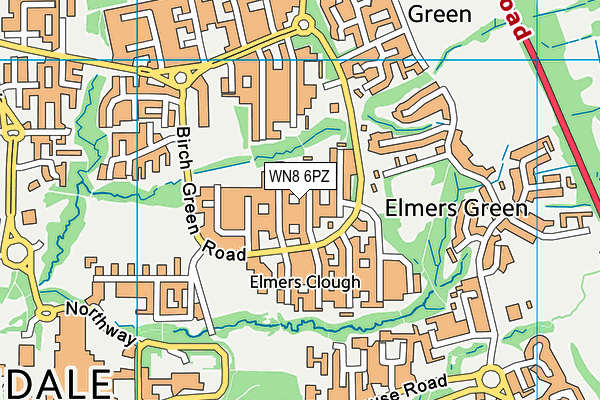 WN8 6PZ map - OS VectorMap District (Ordnance Survey) WN8 6PZ map - OS VectorMap District (Ordnance Survey)