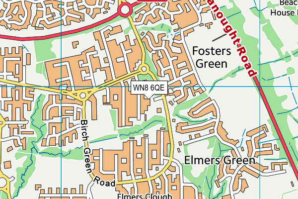 WN8 6QE map - OS VectorMap District (Ordnance Survey) WN8 6QE map - OS VectorMap District (Ordnance Survey)
