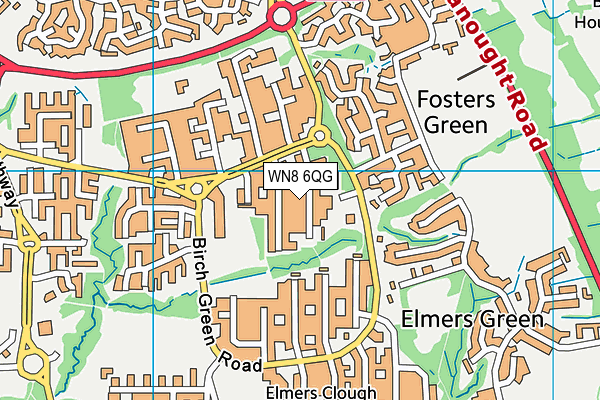 WN8 6QG map - OS VectorMap District (Ordnance Survey) WN8 6QG map - OS VectorMap District (Ordnance Survey)