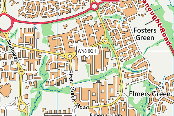 WN8 6QH map - OS VectorMap District (Ordnance Survey) WN8 6QH map - OS VectorMap District (Ordnance Survey)