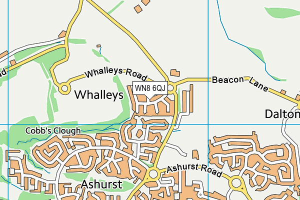 WN8 6QJ map - OS VectorMap District (Ordnance Survey)
