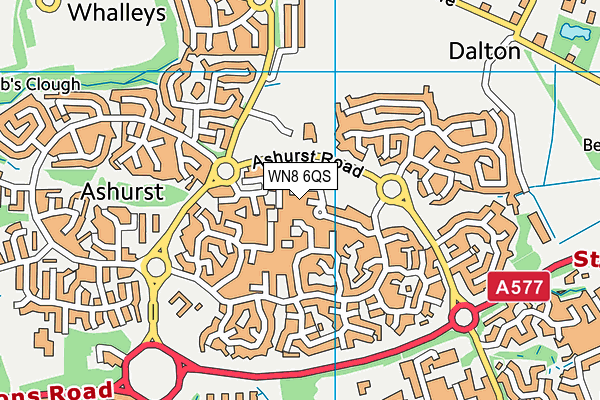 WN8 6QS map - OS VectorMap District (Ordnance Survey) WN8 6QS map - OS VectorMap District (Ordnance Survey)