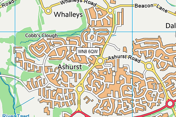 WN8 6QW map - OS VectorMap District (Ordnance Survey) WN8 6QW map - OS VectorMap District (Ordnance Survey)