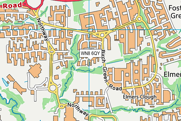 WN8 6QY map - OS VectorMap District (Ordnance Survey) WN8 6QY map - OS VectorMap District (Ordnance Survey)